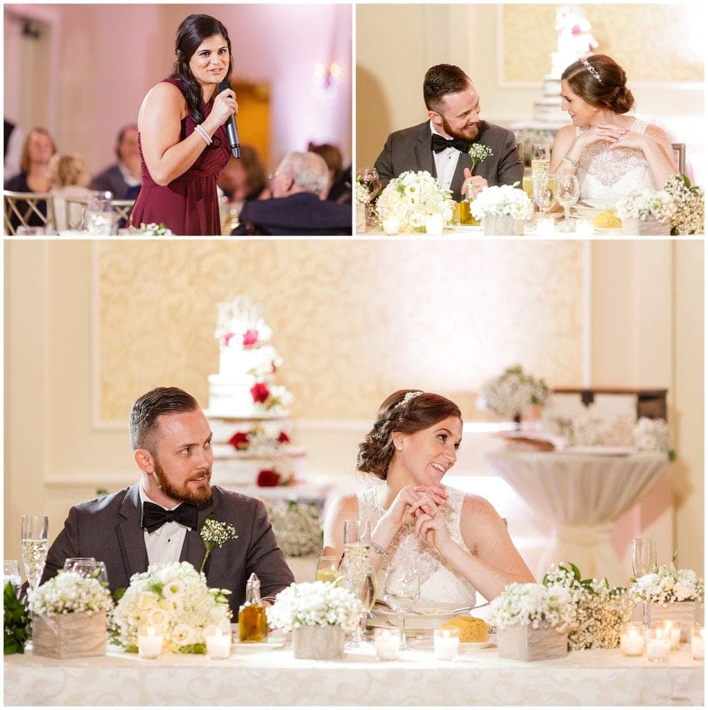 Fun toast moments for these Rutgers sweethearts at Farmhouse at the Grand Colonial 