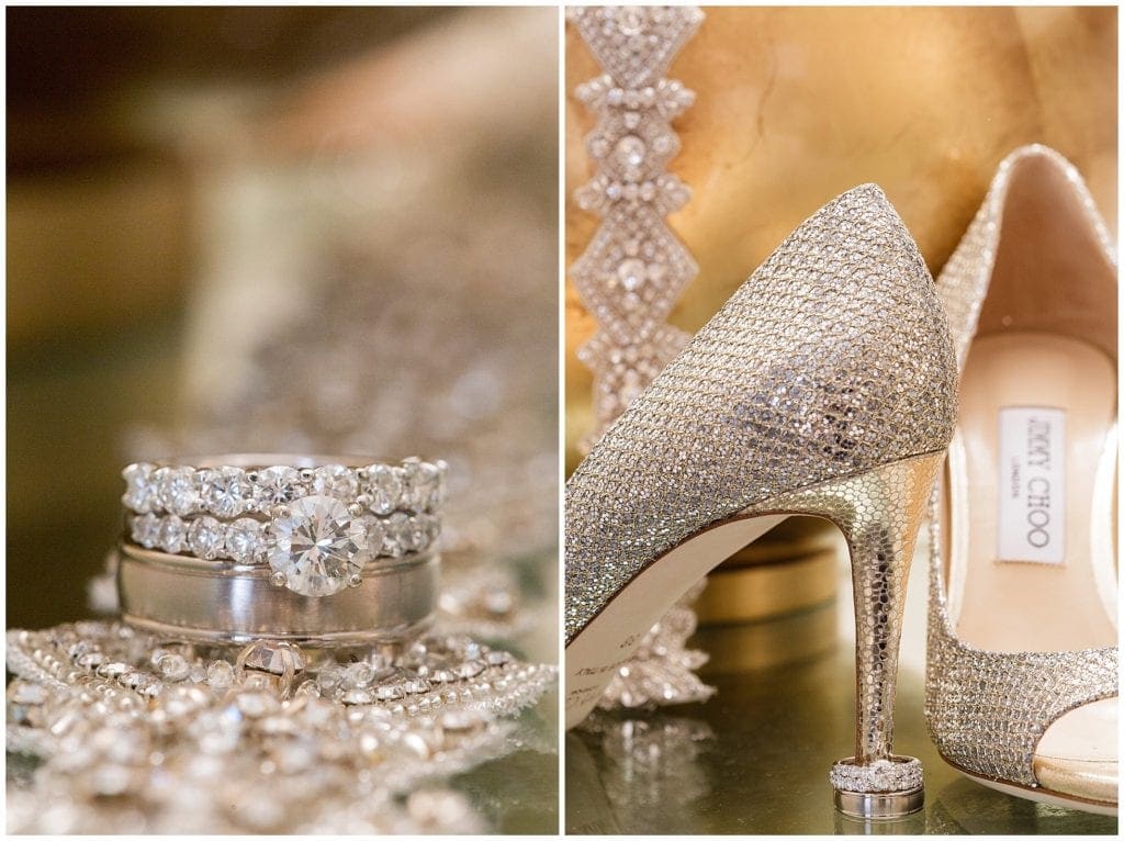 Jimmy Choo wedding shoes with loads of bling! 