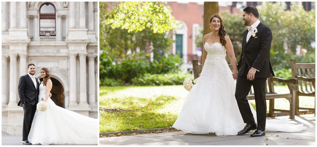 Bride and groom photos in iconic Philadelphia spots. Best Philly wedding photographer 