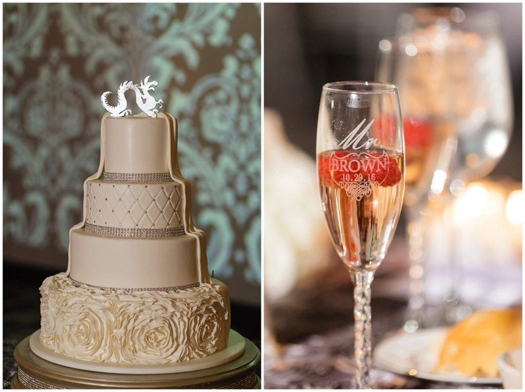 elegant wedding cake at Vie 