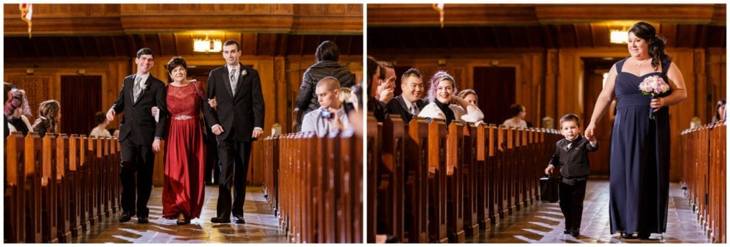 Mother of the bride, groomsmen, ring bearer and groomswoman.