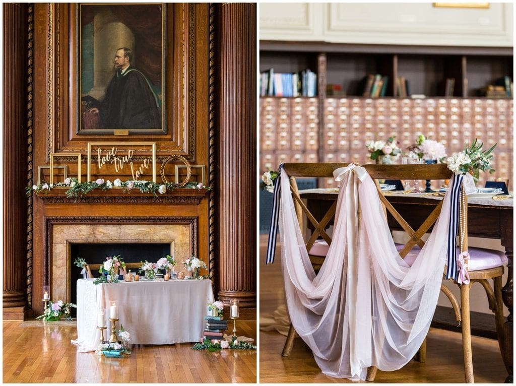 Unique wedding venue in Philadelphia and an elegant timeless wedding photo shoot pinks and blue colors 
