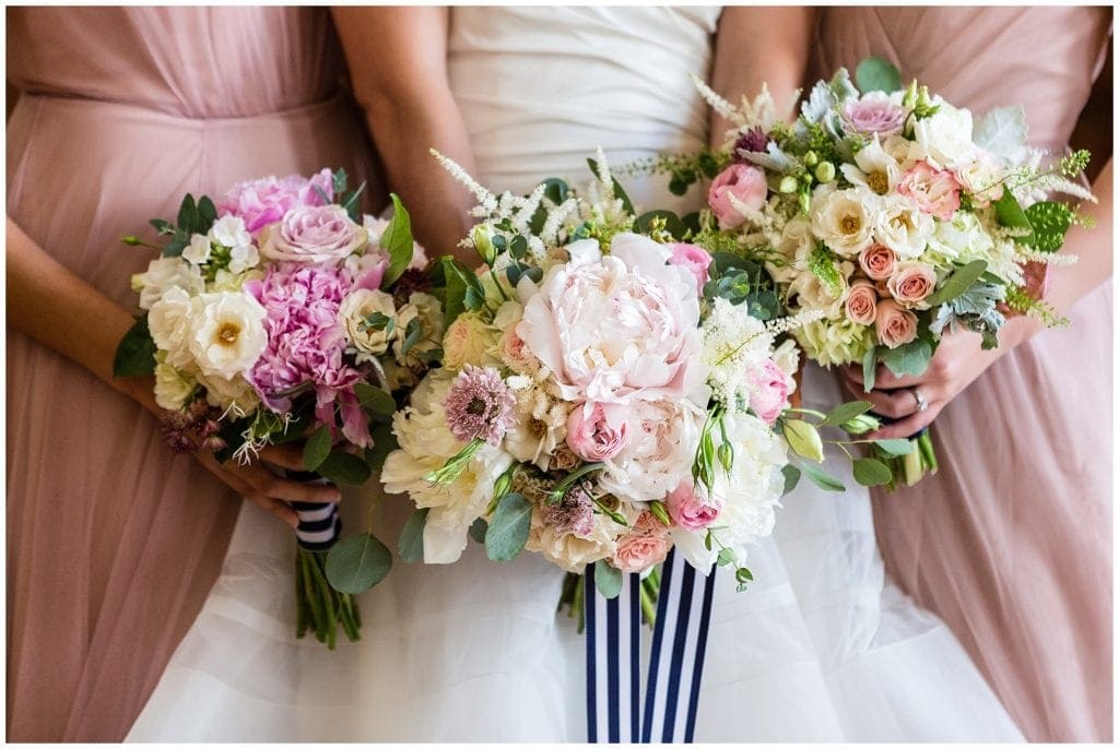 pink, white and blue wedding colors and flowers. Leigh Florist 