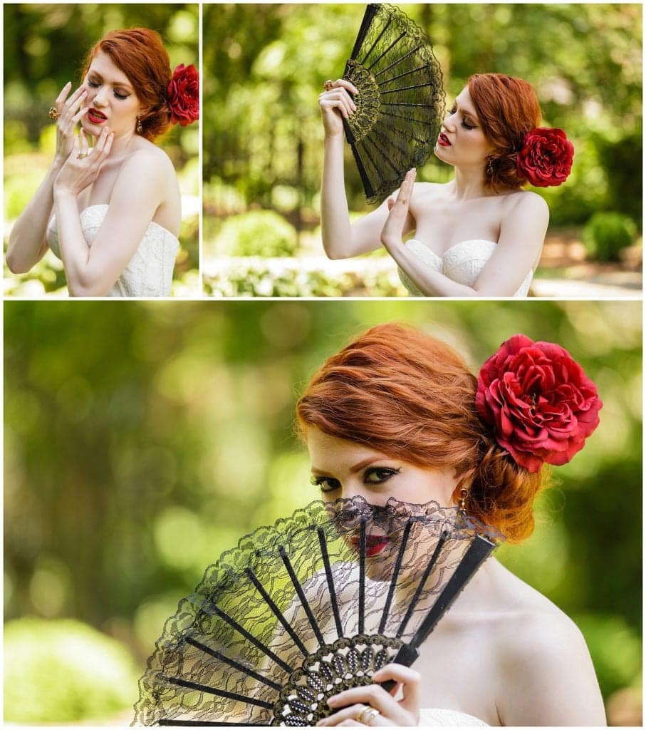 Spanish dancer inspired photo shoot. Love the red read model holding this lace fan 