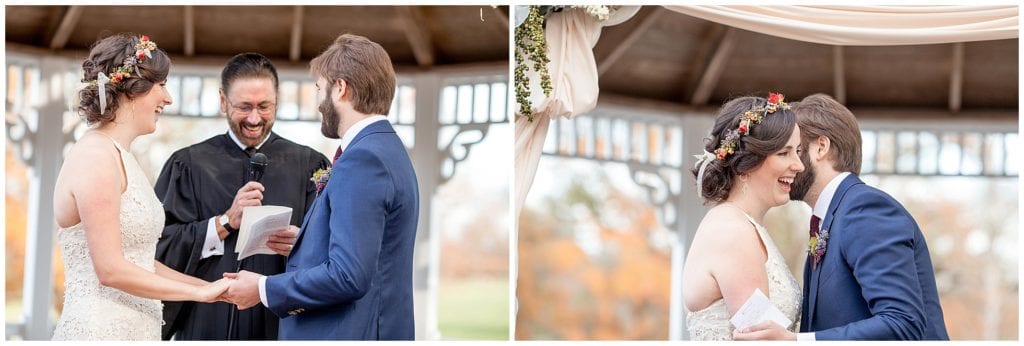 outdoor ceremony moments, vows for this rustic wedding