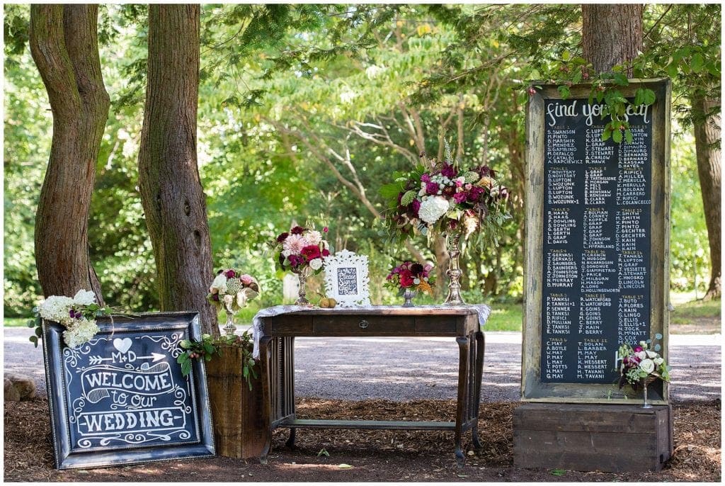 outdoor wedding inspiration for rustic weddings, unique wedding signs and table seating 