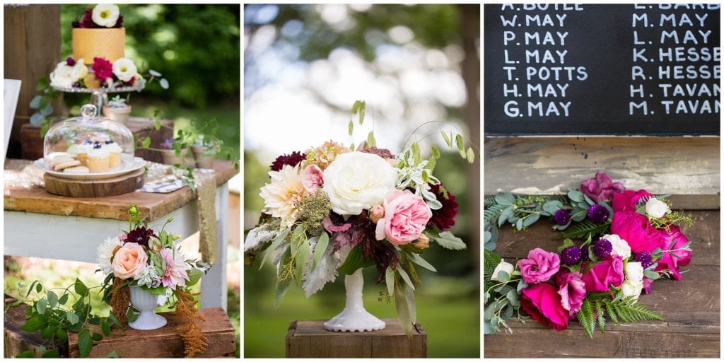 unique floral arrangements for wedding outdoors, vintage inspired 