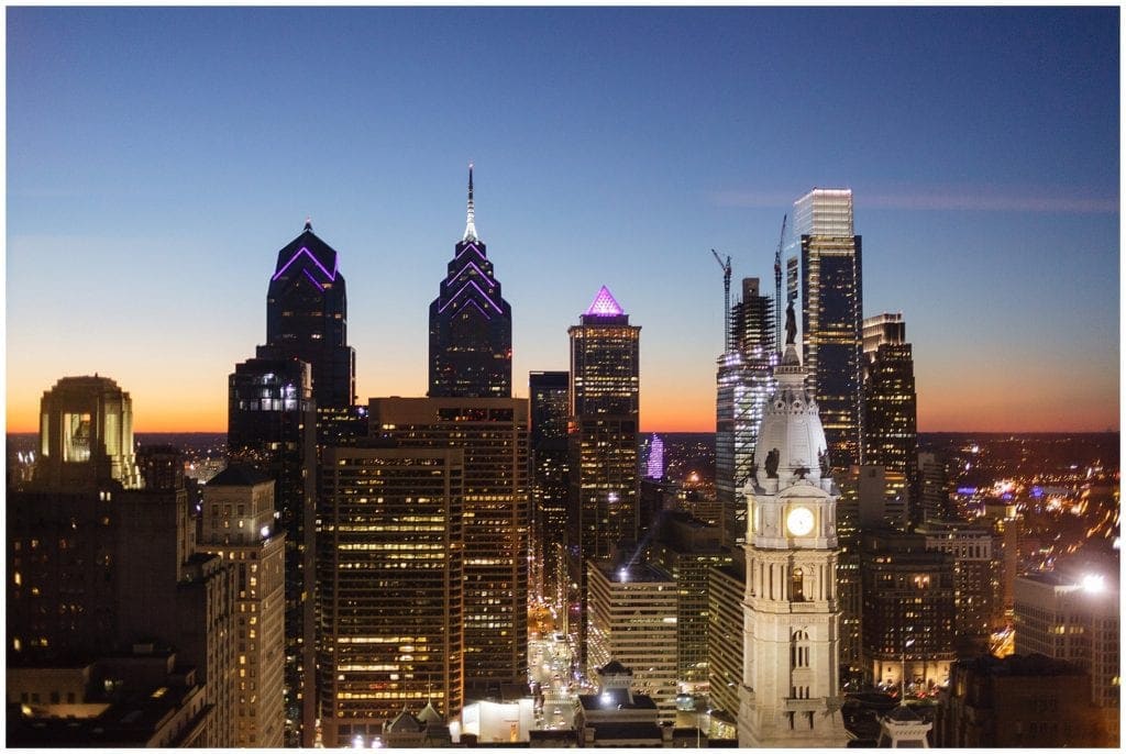 wedding venues in Philadelphia with great skyline views and view of the city- Loews Hotel 