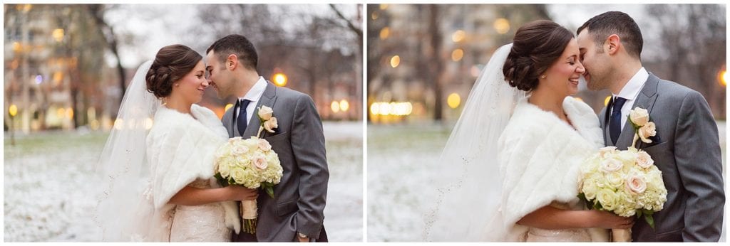 Ritten Square bridal photos in the winter, love her fur shawl 