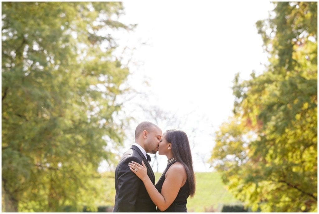 As we approached golden hour during their Longwood Gardens engagement session, we were able to capture this warm glowing portrait.