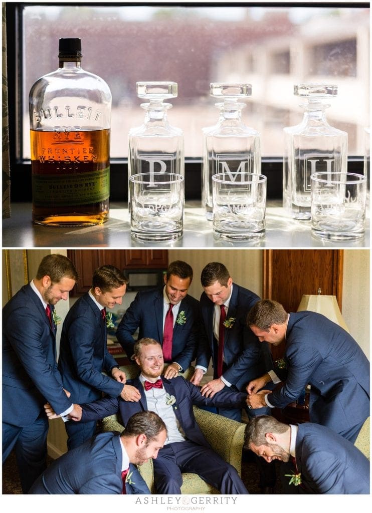 Monogrammed scotch glasses for groomsmen gifts