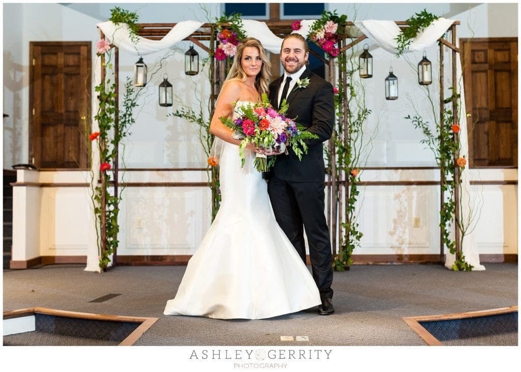 Classic Bride and Groom Formal Portrait at Brandywine Grace Church