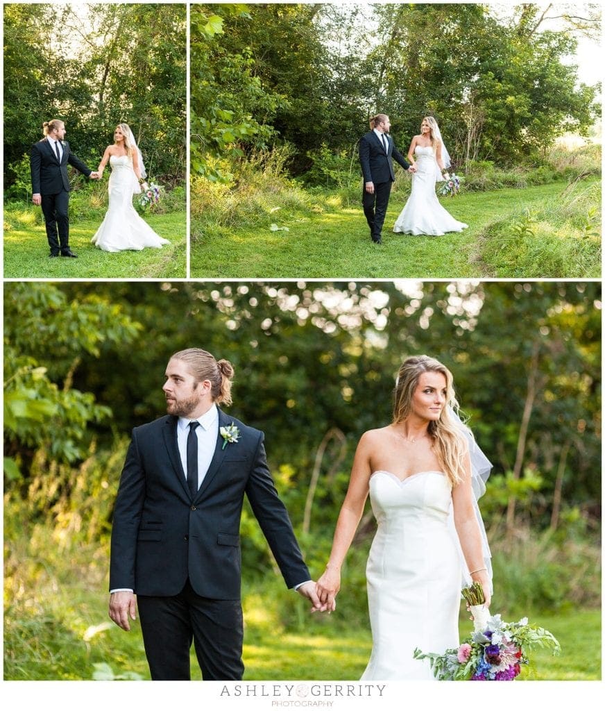 Bride and groom portraits | walking bride and groom | romantic wedding day portraits 