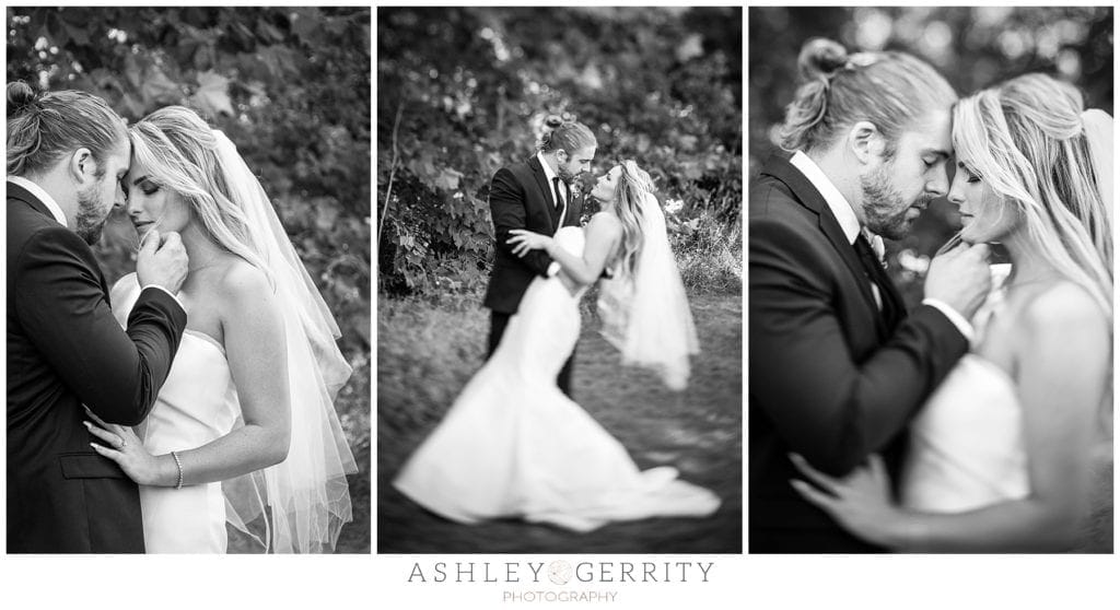 Romantic black and white portraits of bride and groom | Stroud Preserve Portraits 