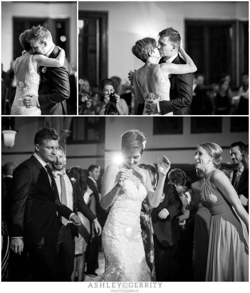 black and white, first dance, dancing, reception, wedding reception
