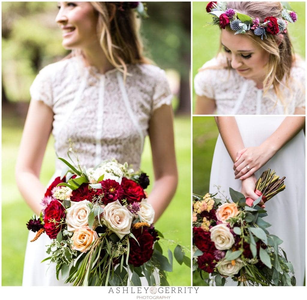 bridal portrait, bouquet, bridal inspiration, ethereal, organic, florals, details, flower crown