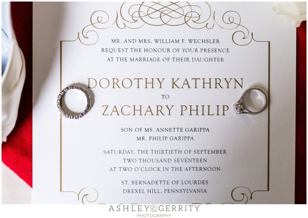 invitations, wedding rings, engagement, engagement ring, wedding invitation, stationery, pink and gold, luxe stationery, philadelphia