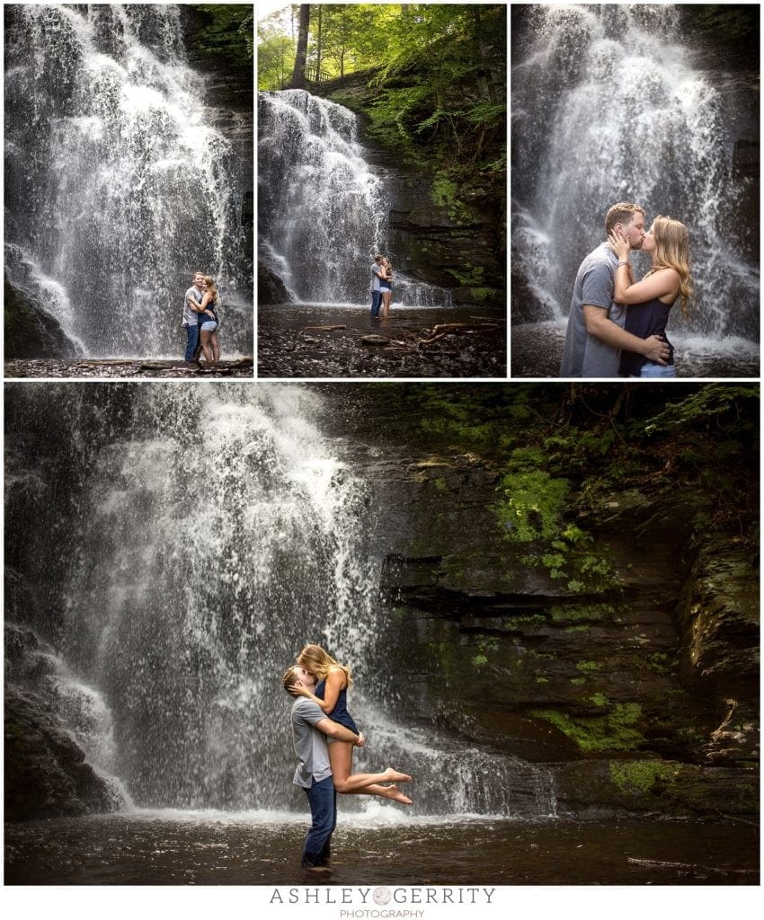 Philadelphia Engagement Session Locations - Bushkill Falls Engagement Session - Waterfalls Engagement Portraits