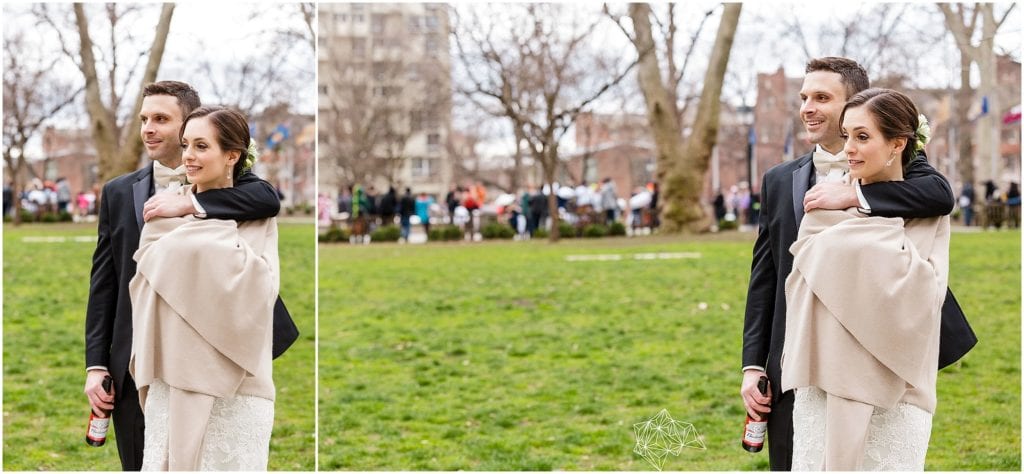 washington square park, washington square, april fool's day, april fool's day wedding, wedding surprise, pillow fight