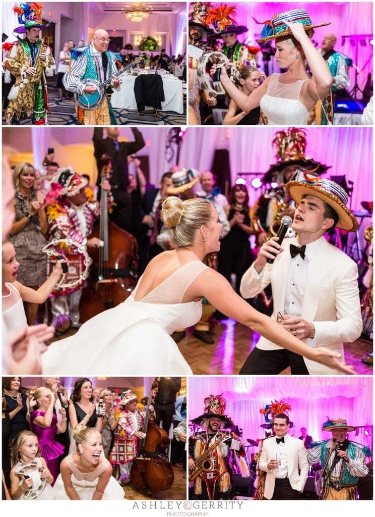 Mummers are a Philadelphia wedding reception surprise!