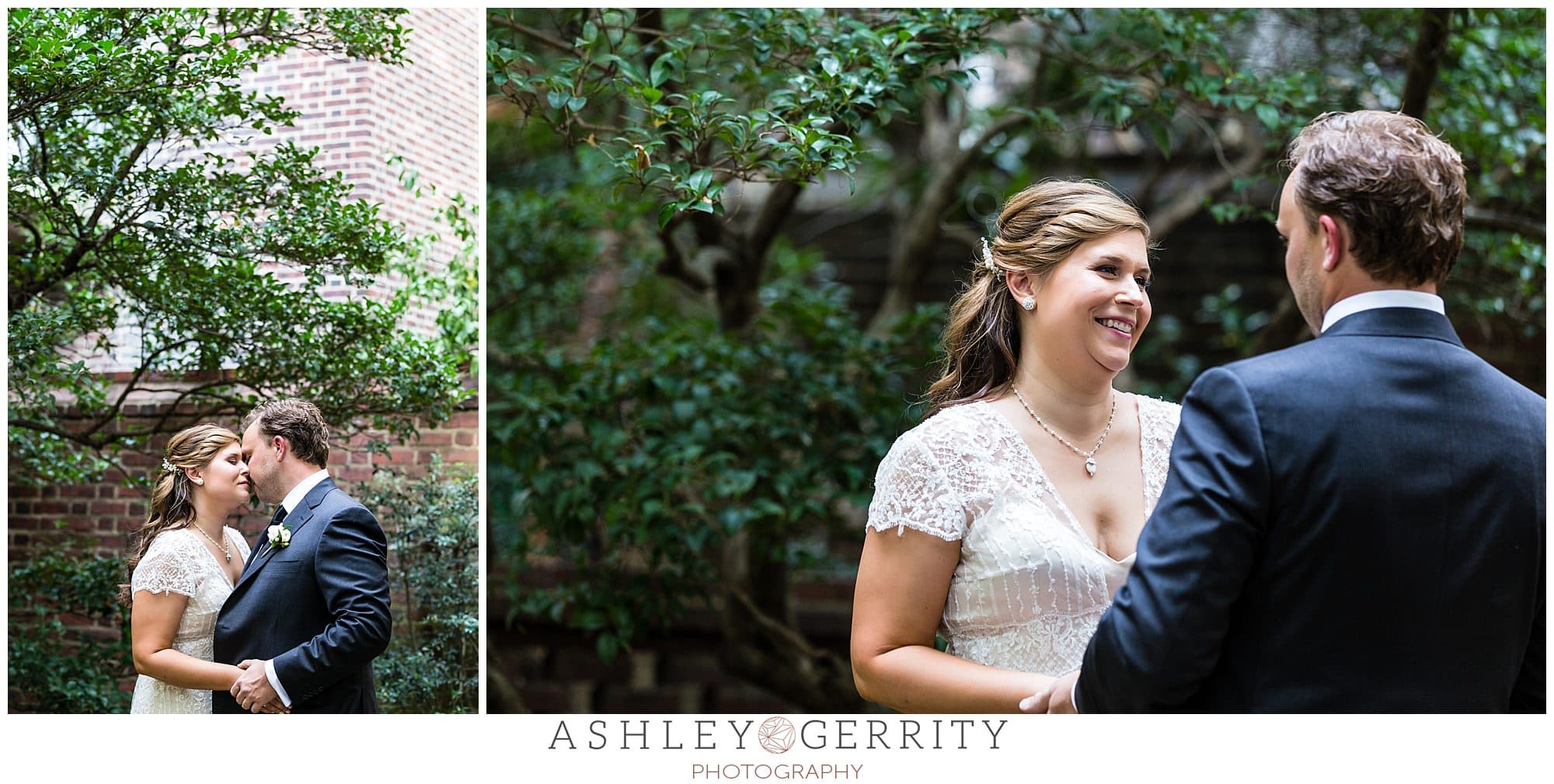 Bride & Groom portraits in the courtyard at the historic Colonial Dames in Philadelphia, PA