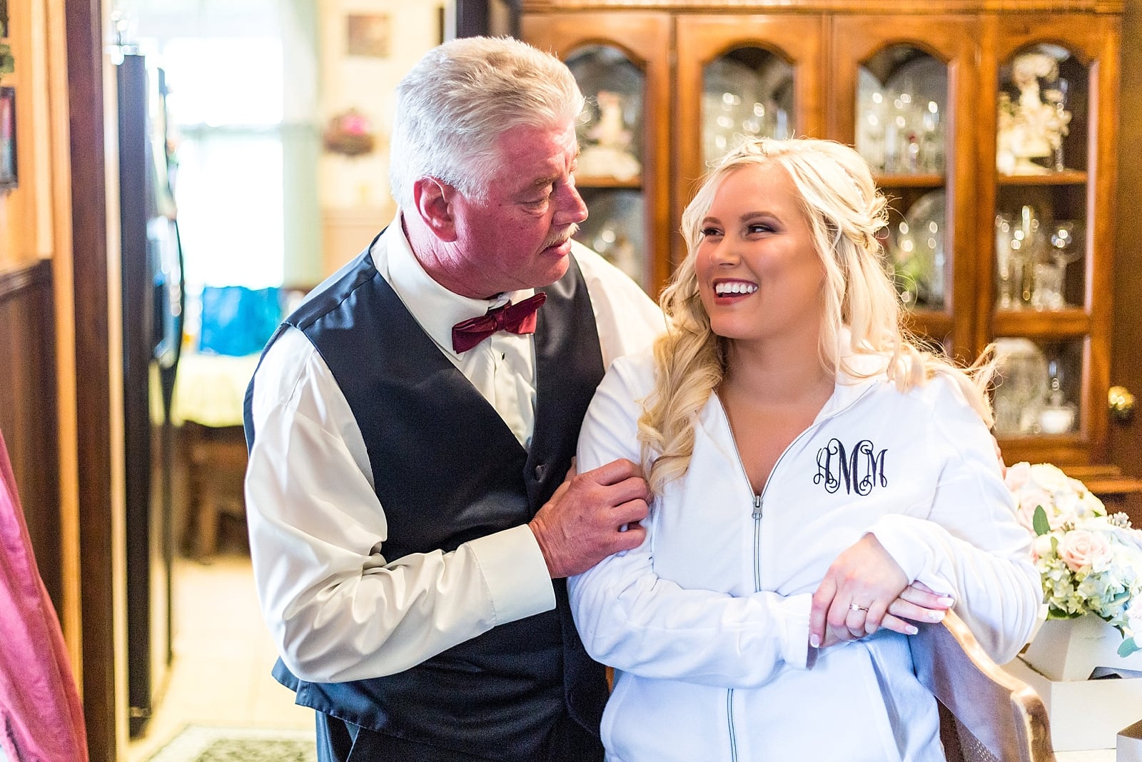 A touching moment between father of the bride and his daughter