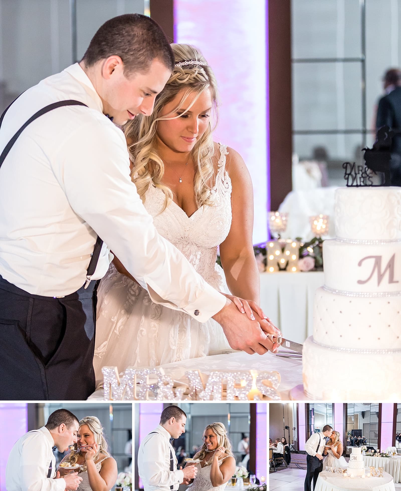 Wedding Cake Cutting at a Sheraton Valley Forge wedding