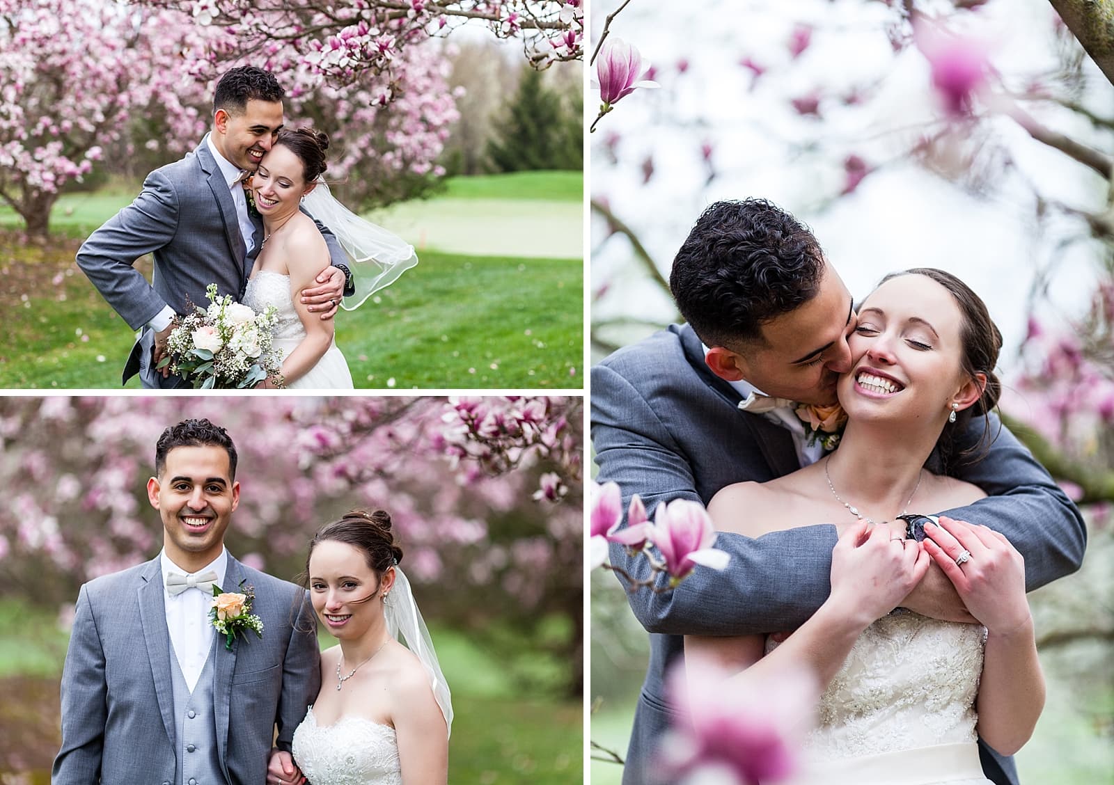 Bride and groom portraits, bride and groom hugging in the flowers, The Manor House at Commonwealth wedding
