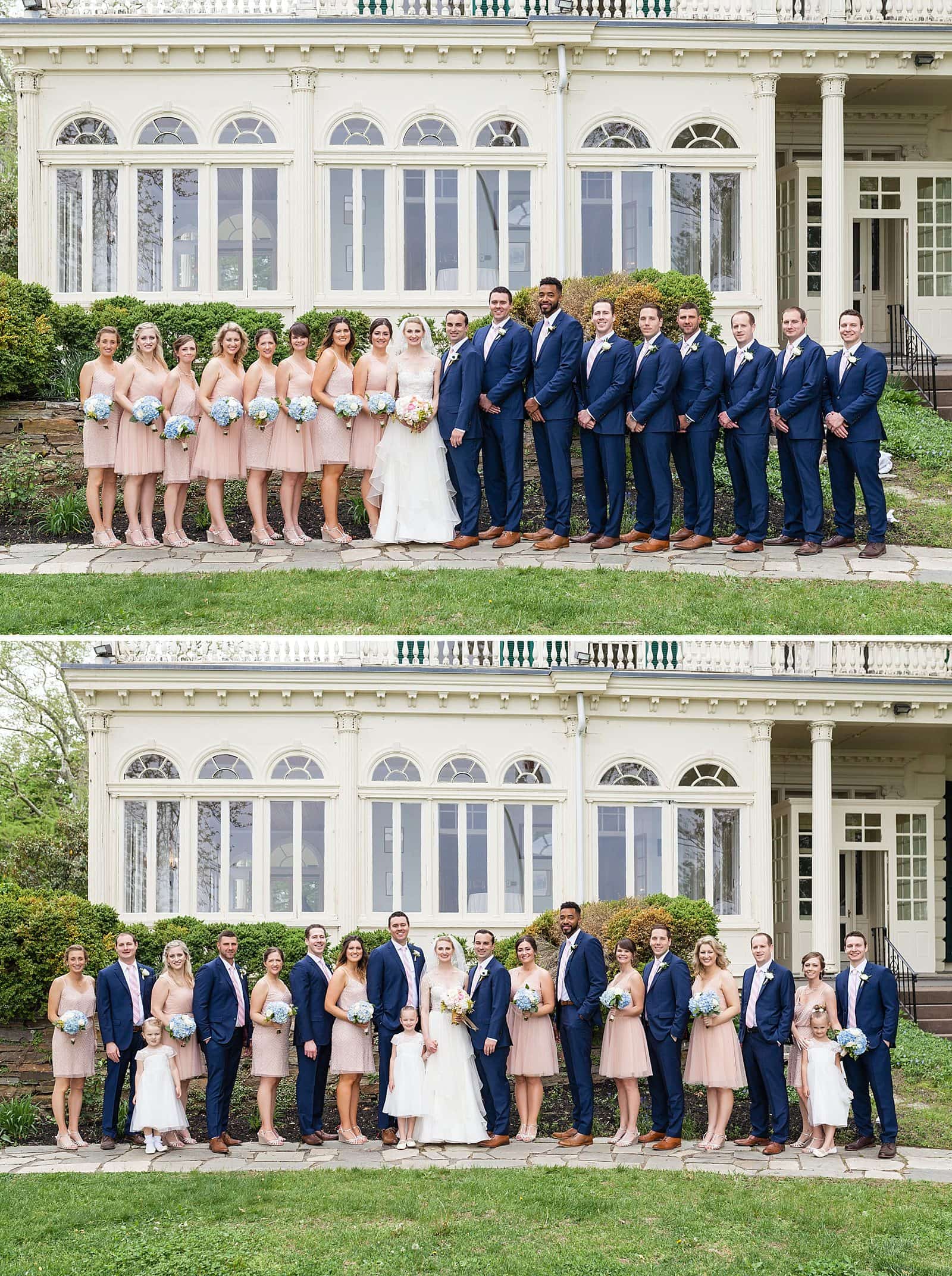 Groomsmen and bridal party portraits, Glen Foerd Mansion wedding