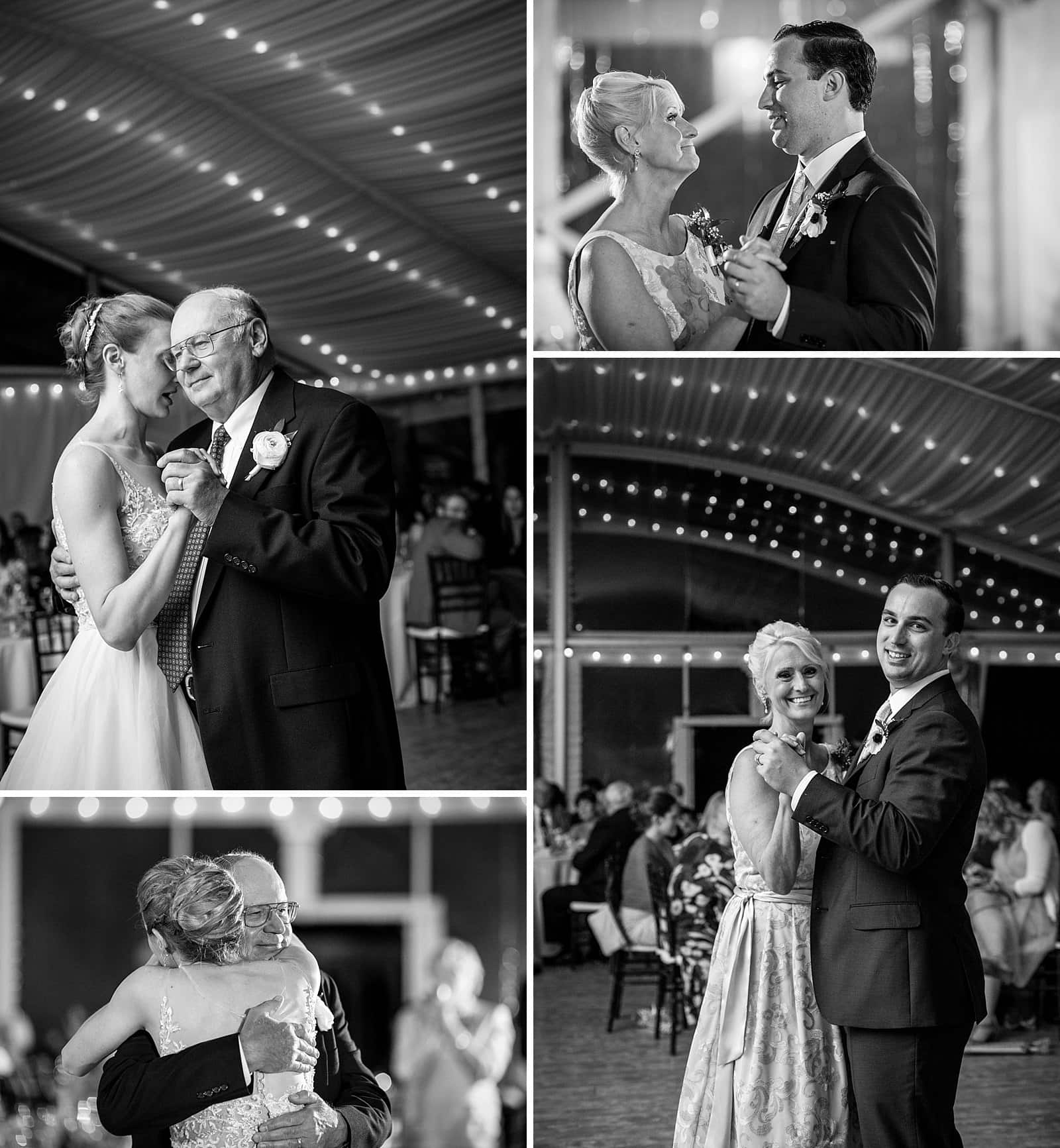 Parent dances, mother of the groom dance, father of the bride dance, father hugging daughter, Glen Foerd Mansion wedding