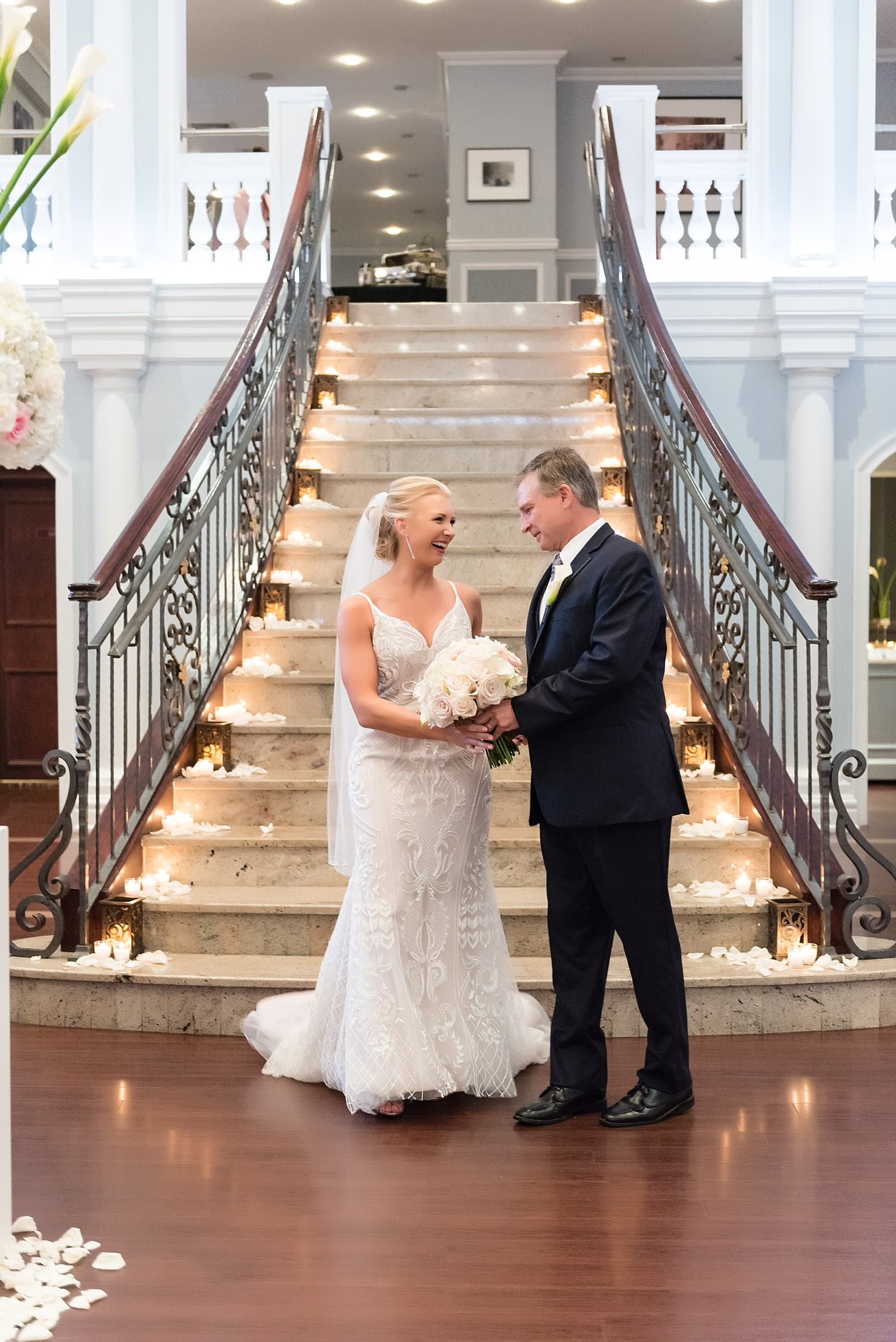 father of the bride, bride, arts ballroom, wedding ceremony