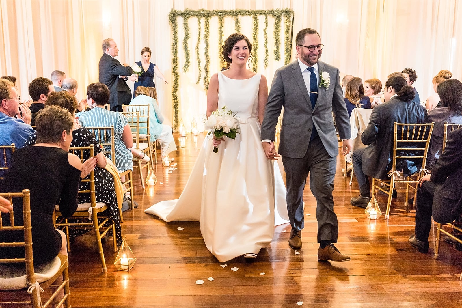 Bride & Groom leave their Richmond Hall wedding ceremony 