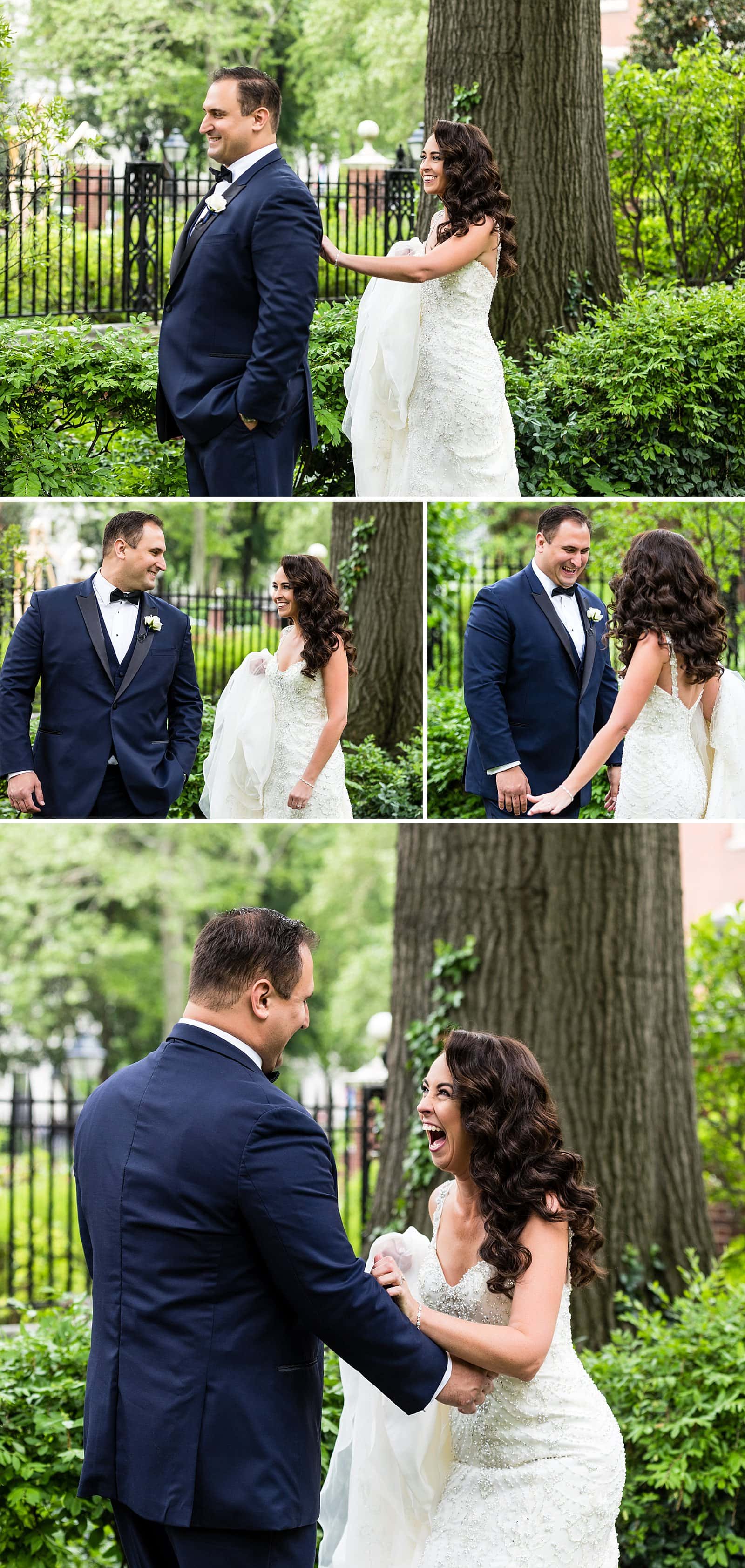 Couples first look, Wedding first look, Bride and Groom First Look, Philadelphia Downtown Club Wedding