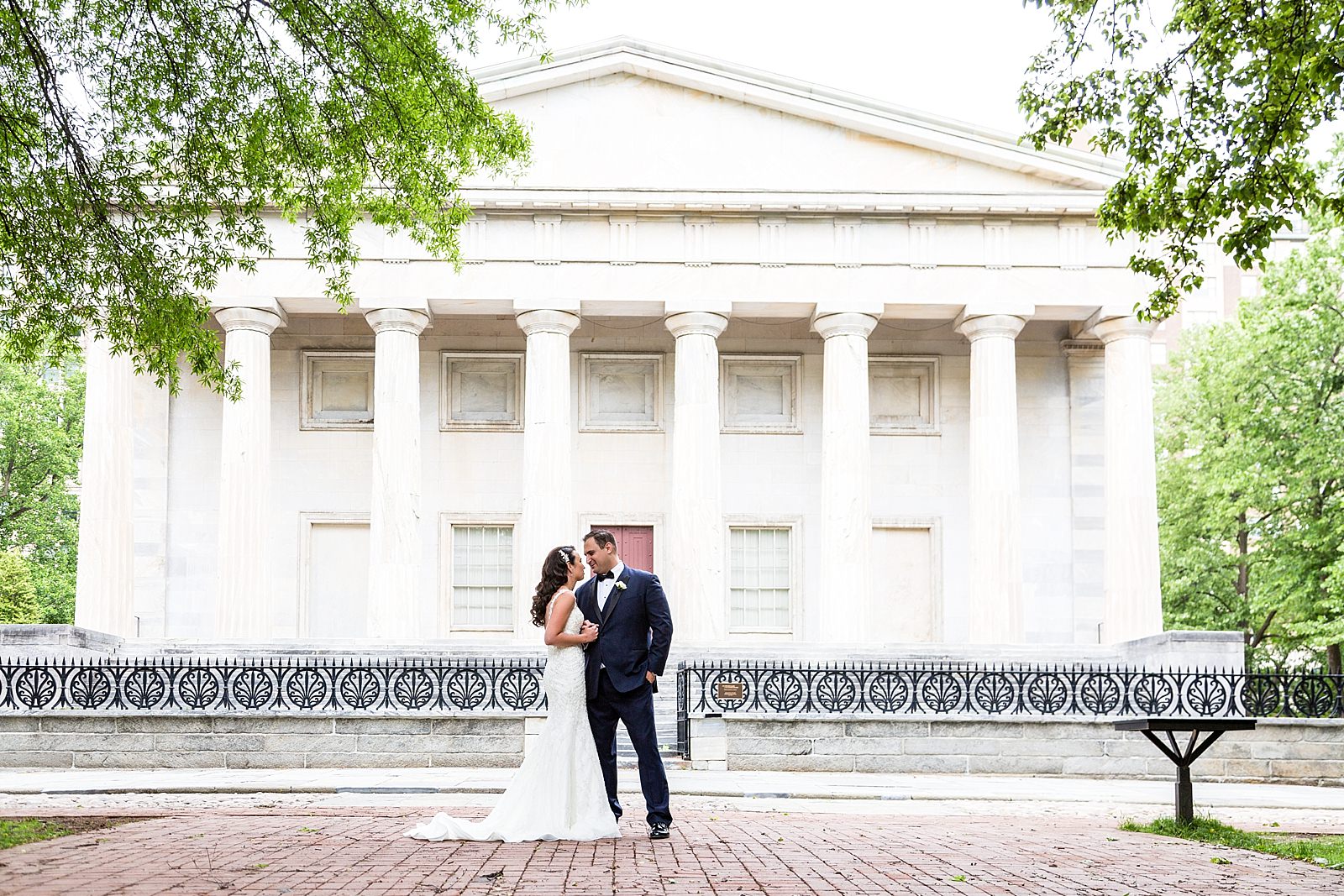 Wedding portrait, Bride and Groom portrait, Historic Philadelphia, Second National Bank