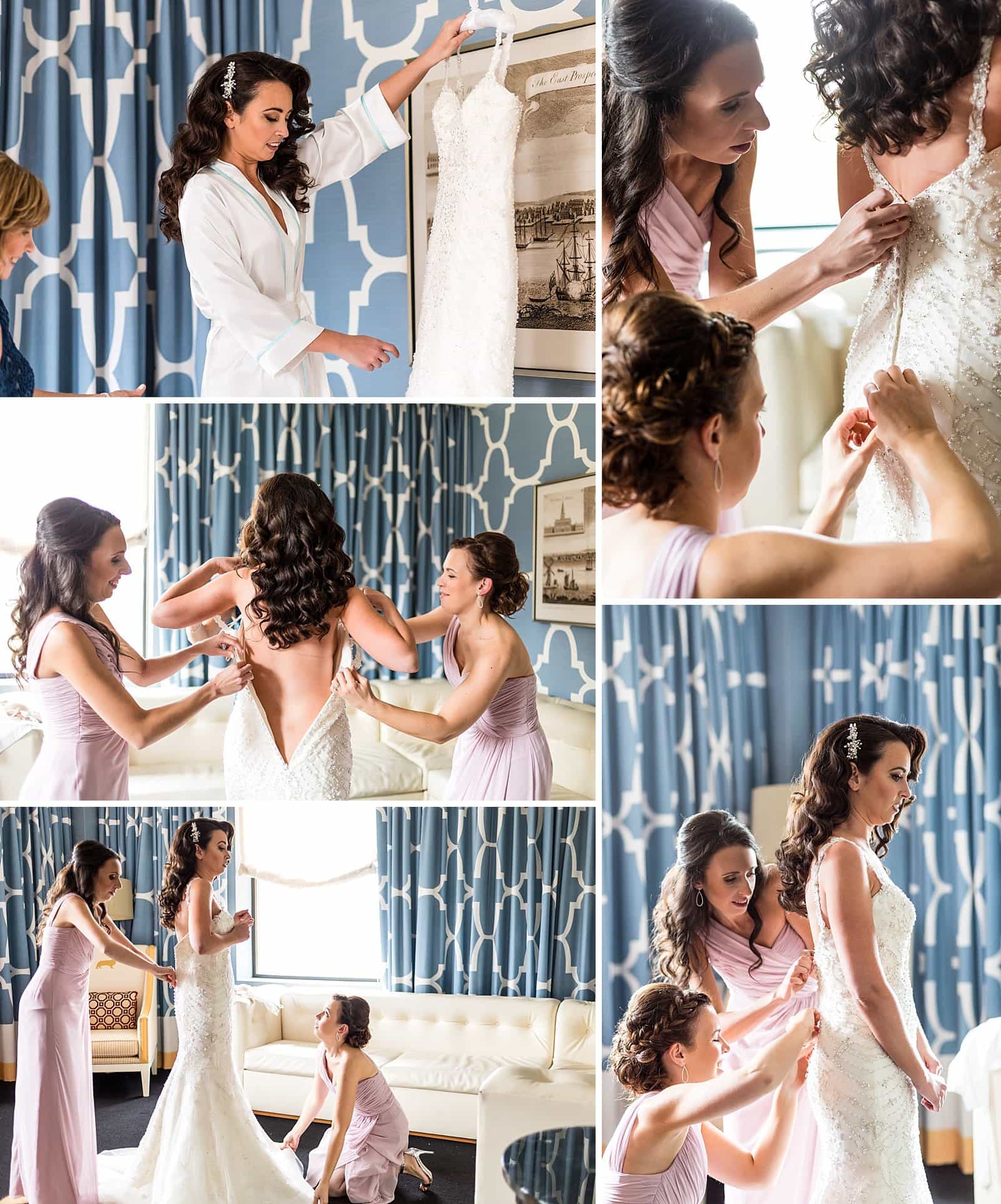 Bride getting ready, Kimpton Hotel Monaco Philadelphia