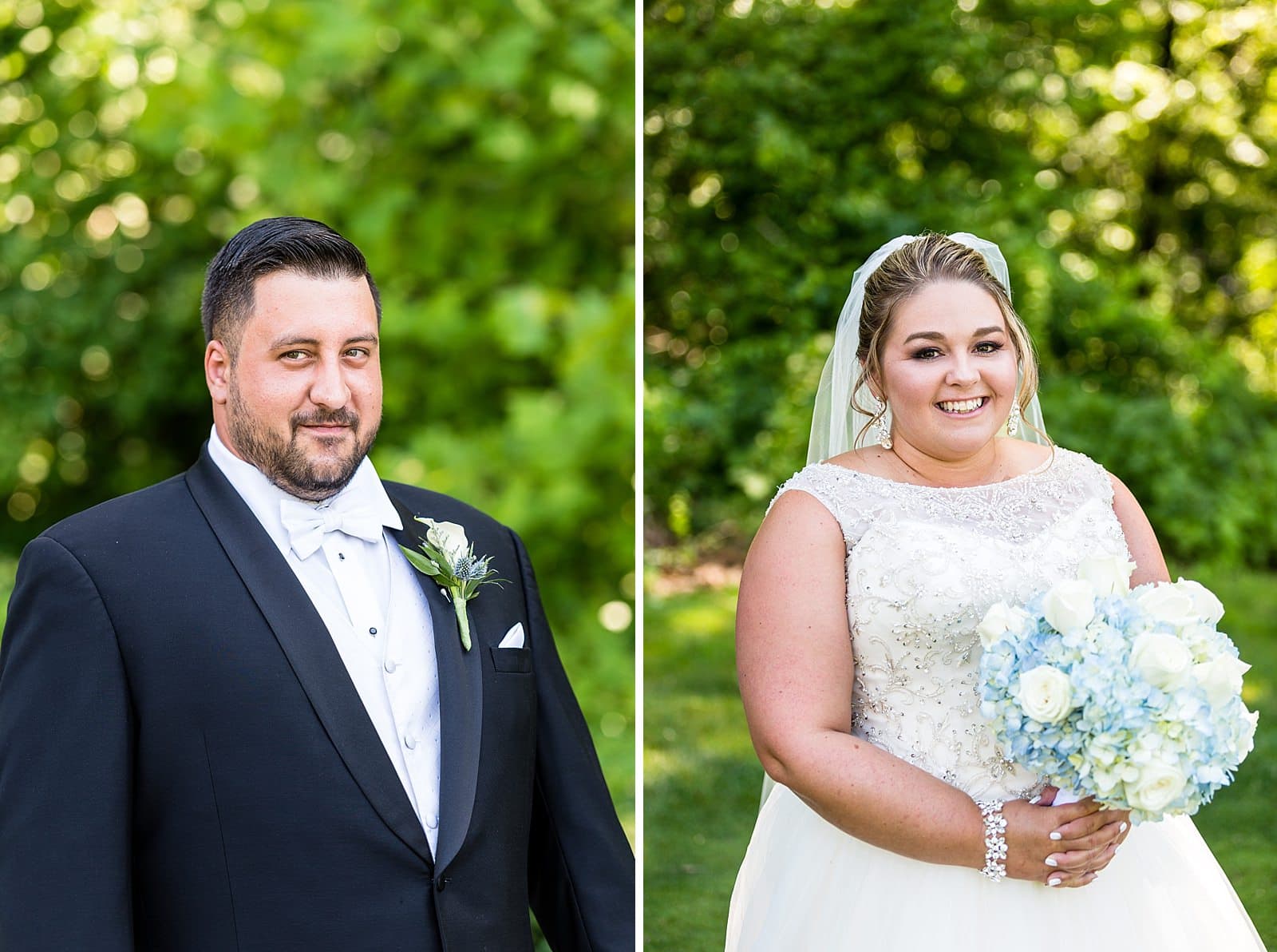 bride & groom portrait at Anthony's at Paxon Hollow Country Club