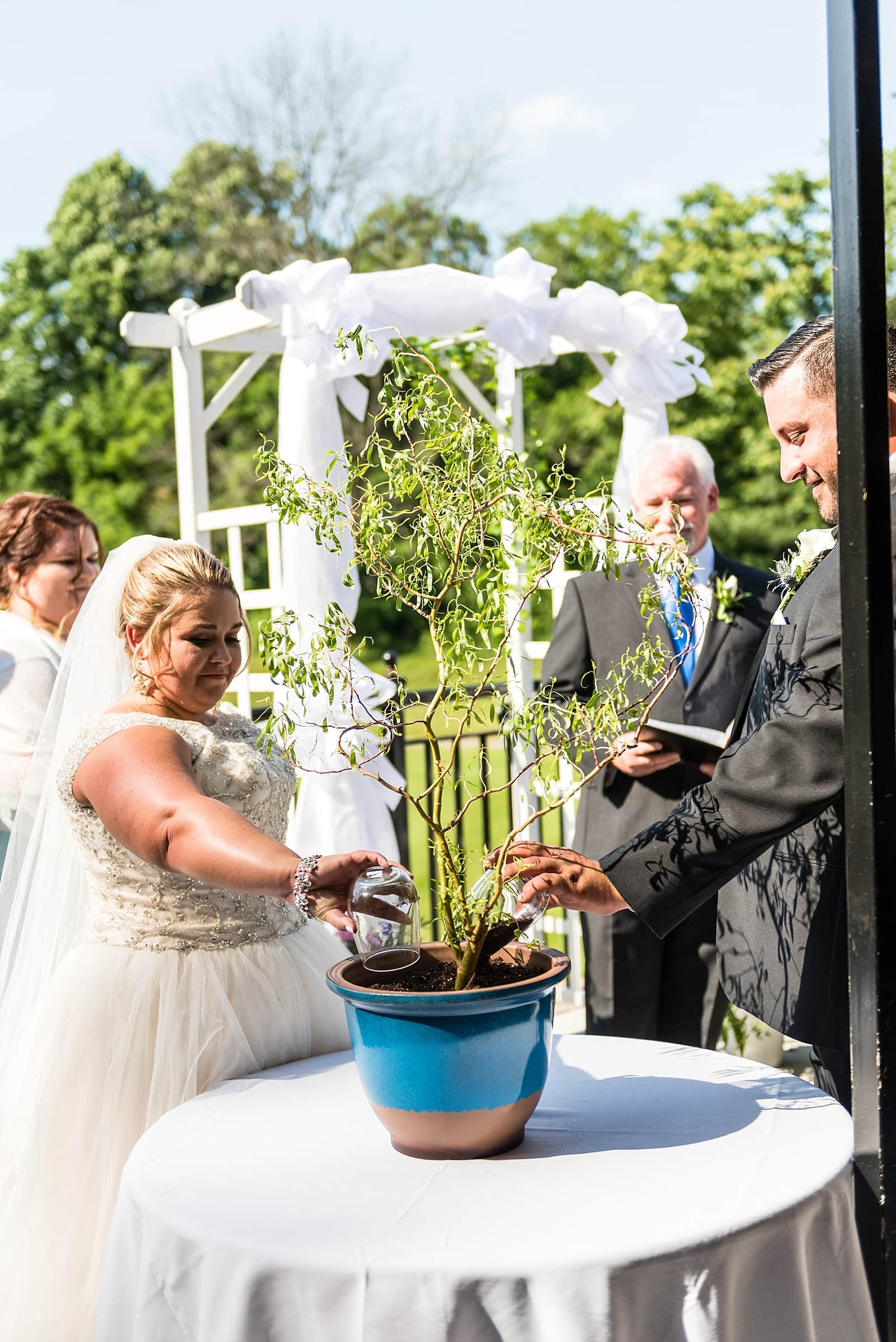tree watering wedding ceremony at Paxon Hollow Country Club
