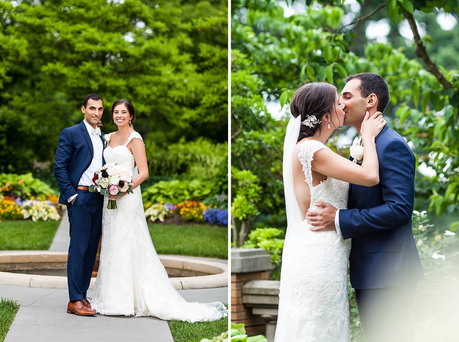 Bride and groom portraits, wedding portraits, bride and groom kissing, Cairnwood Estate Wedding, classic wedding photography