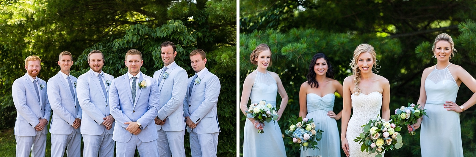 wedding party, groomsmen, bridesmaids, wedding party portraits