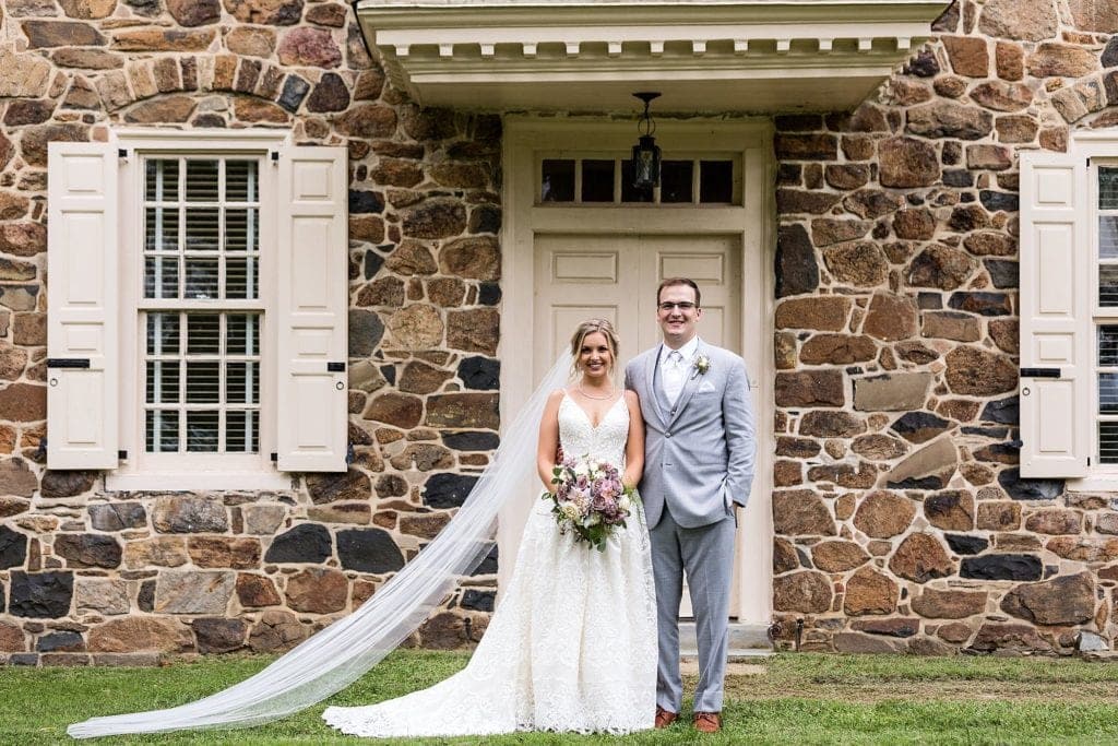 bride and groom, traditional wedding portrait, outdoor wedding portrait, anthony wayne house wedding