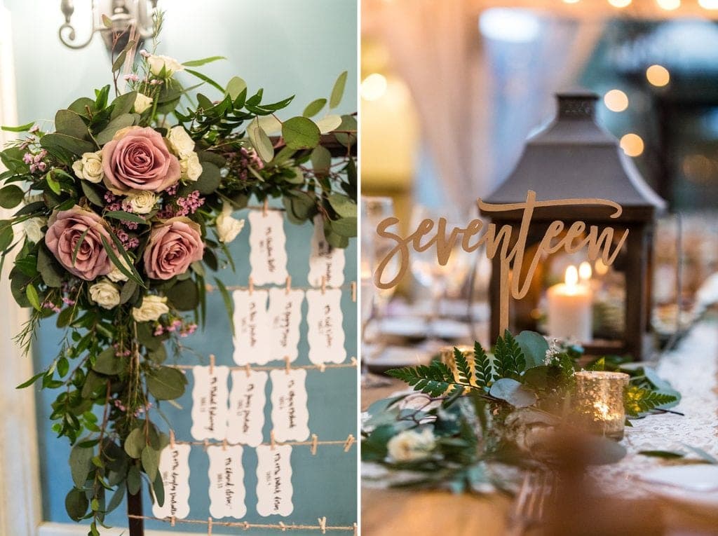 laser cut table numbers, laser cut, seating chart, place cards, reception details, lanterns