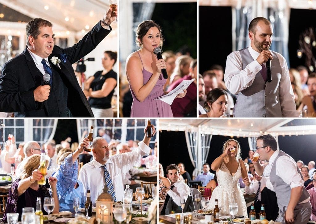 toasts, best man, maid of honor, beer, father of the bride