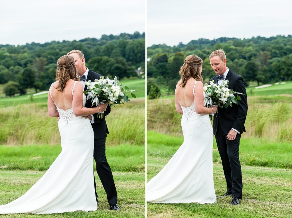 First look between a bride & groom