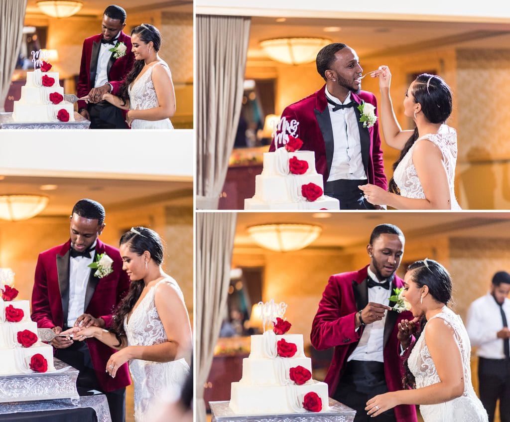 Cake Cutting during a Collingswood Ballroom wedding reception