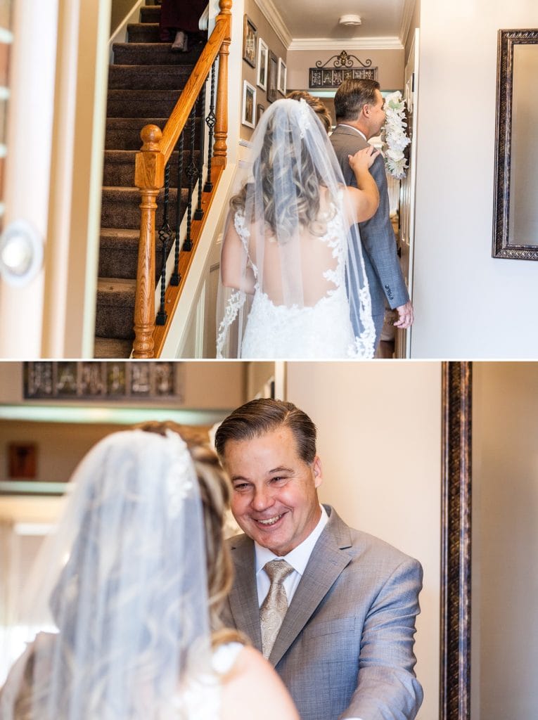 Bride's first look with her father