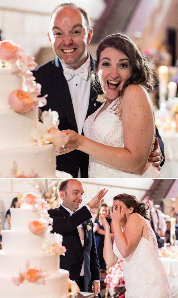 cake cutting, wedding cake, union trust wedding reception