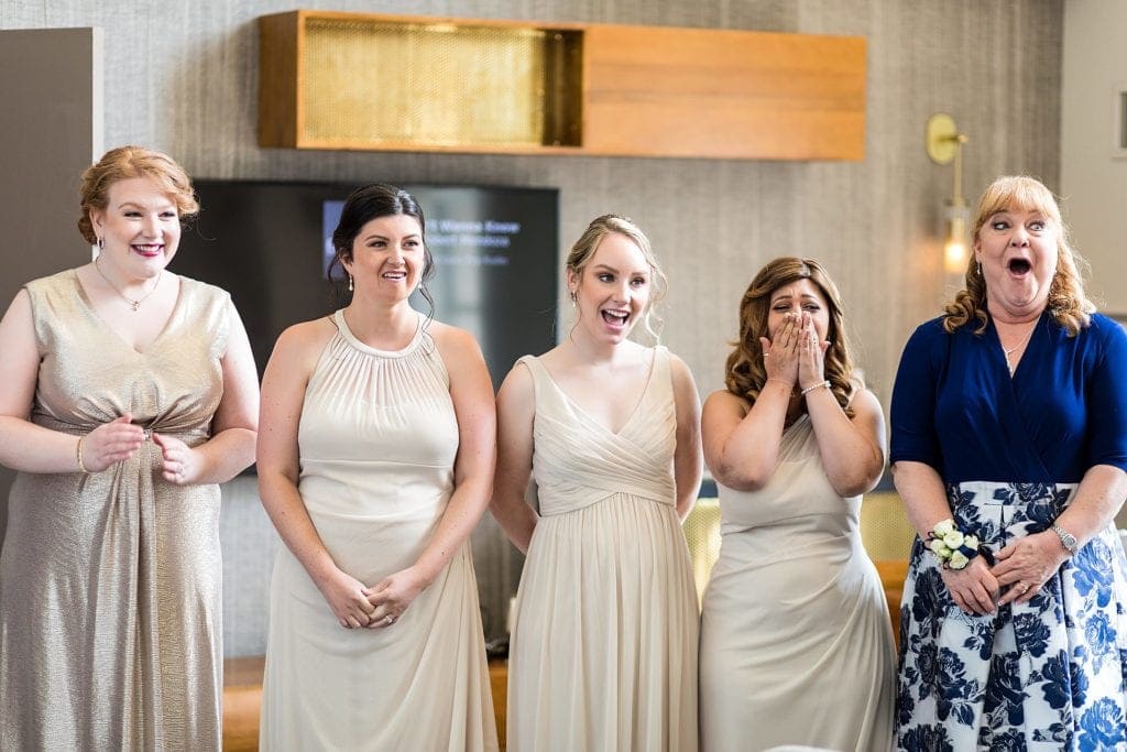 bridesmaids, mother of the groom, first look