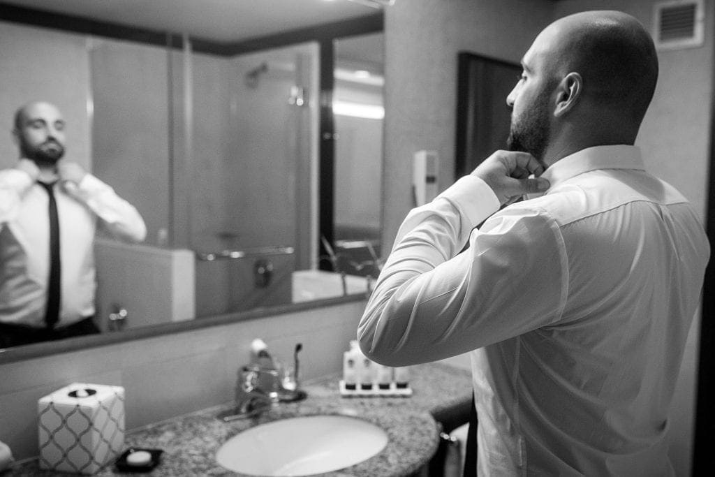 groom getting ready, mirror pictures,