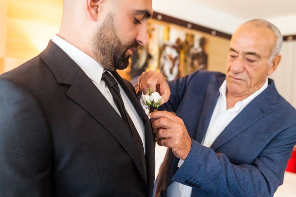 father of the groom, boutonniere, getting ready