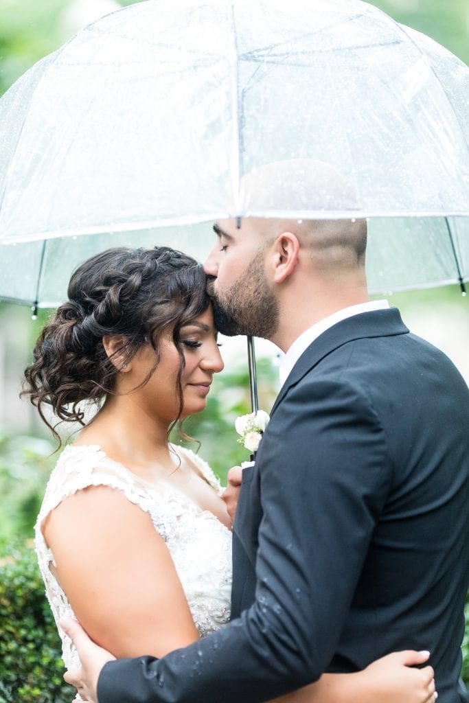 romantic wedding portrait, intimate wedding portrait, rainy wedding day pictures